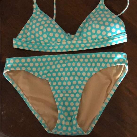 J. Crew XS Blue Polka Dot Bikini Adjustable - Picture 1 of 4